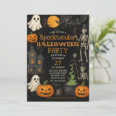 Spooktacular Halloween Party Invitation Kaart (Staand voorkant)