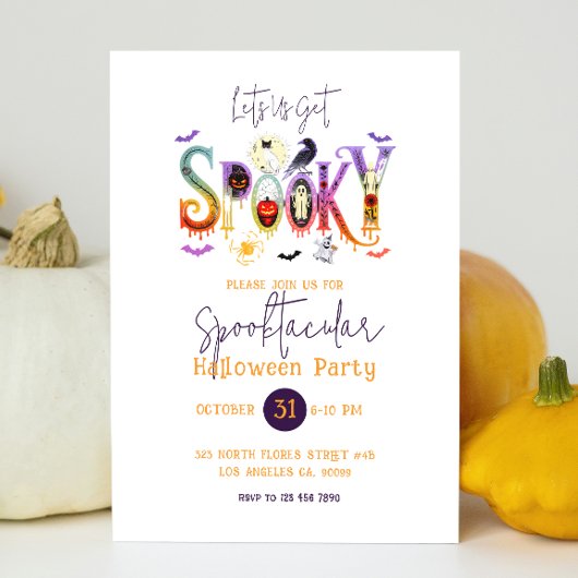 Spooktacular Halloween Party Invitation Kaart