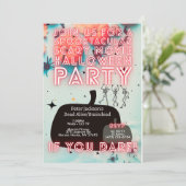 Spooktacular Halloween Party Scary Movie Uitnodige Kaart (Staand voorkant)