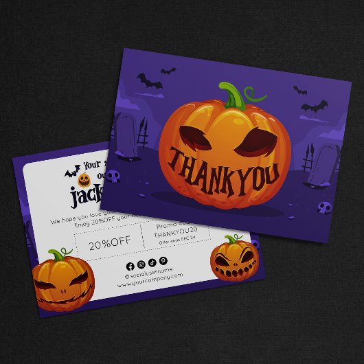 Spooktacular Halloween Pumpkin-Spiced Thank You Bedankkaart