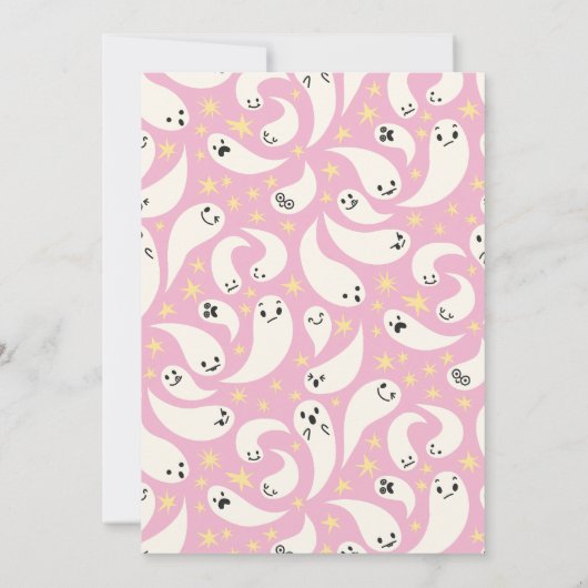 Spooktacular Halloween Roze Geest Verjaardag Kaart (Achterkant)