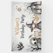 Spooktacular Halloween Schattige Ghost Verjaardags Spandoek (Verticaal)