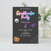 Spooktacular Halloween Schattigee kleurrijke kinde Kaart (Staand voorkant)