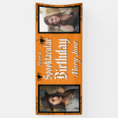Spooktacular Halloween Spider Photo Birthday Spandoek (Verticaal)