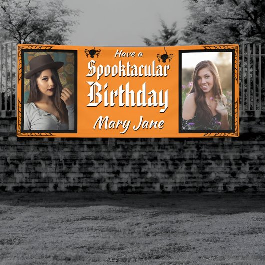Spooktacular Halloween Spider Photo Birthday Spandoek