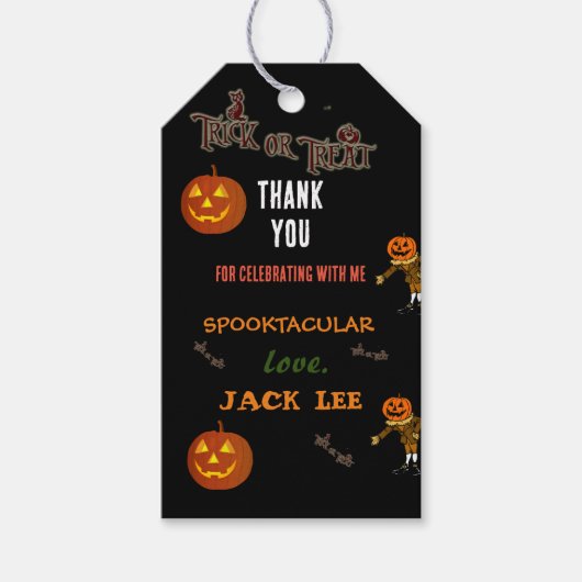 Spooktacular Halloween Trick or treat Dank u Cadeaulabel (Voorkant)