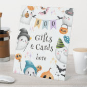 Spooktacular Halloween Verjaardag Schattige Ghost  Reclamebord Met Voetstuk (Insitu)