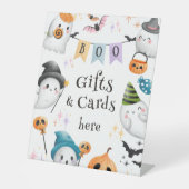 Spooktacular Halloween Verjaardag Schattige Ghost Reclamebord Met Voetstuk (Voorkant)