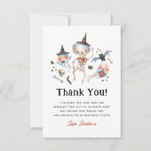 Spooktacular Halloween verjaardagsfeest Dank u Bedankkaart (Voorkant)