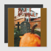 Spooktacular Halloween Wenskaart met Pompoen Magnetische Uitnodiging (Voorkant / Achterkant)