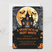 Spooktacular Haunted House Halloween Party Feestdagenkaart (Voorkant)