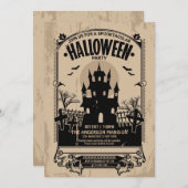 Spooktacular Haunted House Halloween Party Kaart (Voorkant / Achterkant)