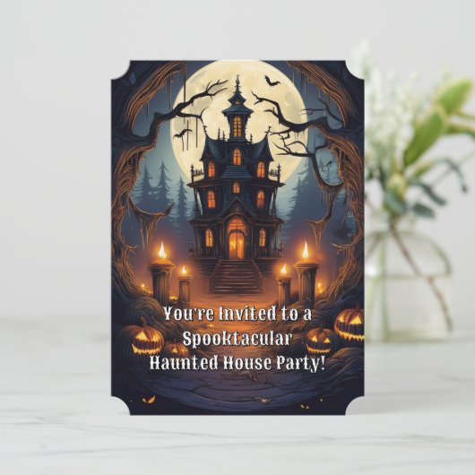 Spooktacular Haunted House Party Kaart (Staand voorkant)