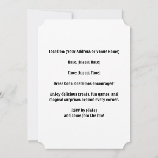 Spooktacular Haunted House Party Kaart (Achterkant)