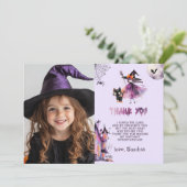 Spooktacular heks Halloween feest Bedankt kaart (Staand voorkant)