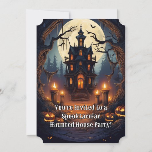 Spooktacular Heksenhuis Feestje Kaart (Voorkant)