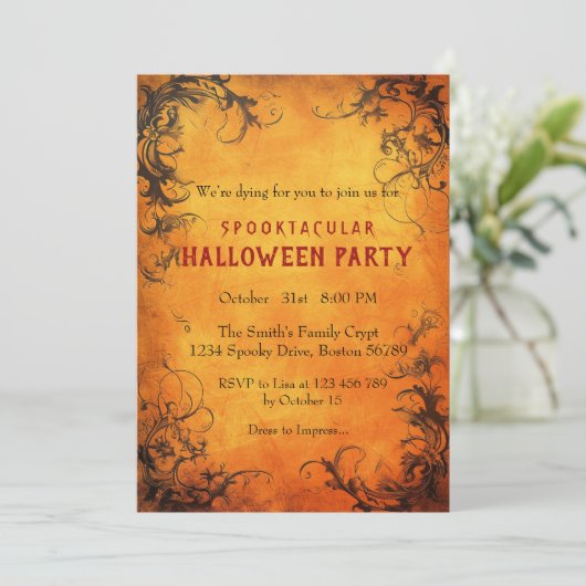Spooktacular I Ivy uitnodiging (Staand voorkant)