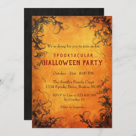 Spooktacular I Ivy uitnodiging (Voorkant / Achterkant)