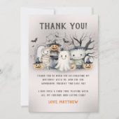 Spooktacular Kids Halloween Verjaardag Bedankkaart (Voorkant)