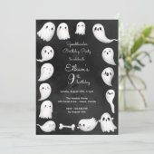 Spooktacular kids verjaardagsfeestje kaart (Staand voorkant)