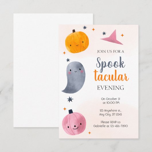 Spooktacular Kinder Halloween Kaart (Voorkant / Achterkant)