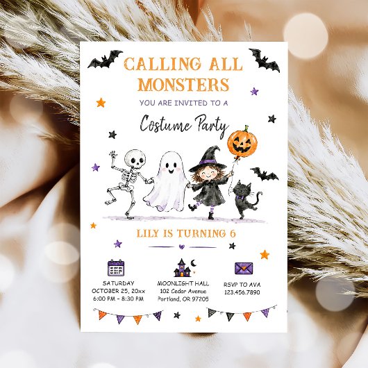Spooktacular Kostuumfeest Halloween Kaart