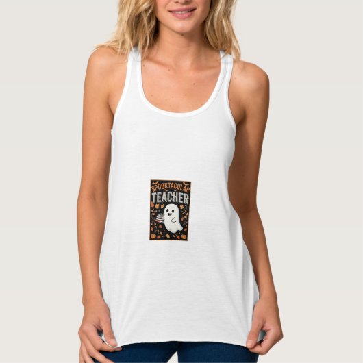 Spooktacular Leraar Halloween Geest Ontwerp_1 Tanktop (Voorkant)