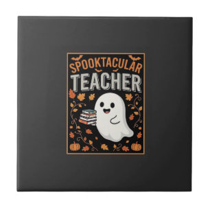 Spooktacular Leraar Halloween Geest Ontwerp_1 Tegeltje
