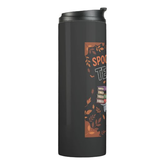 Spooktacular leraar Halloween T-shirt Thermosbeker (Gedraaid links)