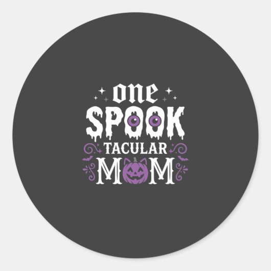 Spooktacular Moeder Halloween Ontwerp_1 Ronde Sticker (Voorkant)