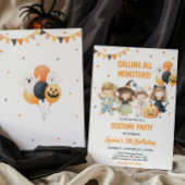 Spooktacular Monsters Halloween Kostuum Verjaardag Kaart