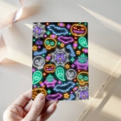Spooktacular Neon Halloween Invitation Kaart