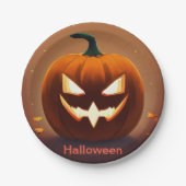 Spooktacular Paper Borden voor Halloween Fun Papieren Bordje (Voorkant)