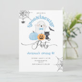 Spooktacular party boy Halloween verjaardag Kaart (Staand voorkant)