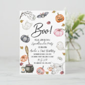 Spooktacular Party Eerste Verjaardag Baby shower Kaart (Staand voorkant)