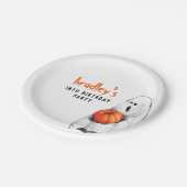 Spooktacular Party Halloween Ghost Boy Birthday Papieren Bordje (Gekanteld)