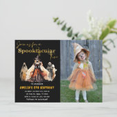 Spooktacular Party Halloween Heksen Verjaardag Kaart (Staand voorkant)