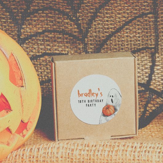 Spooktacular Party Halloween Verjaardagsgunst Ronde Sticker