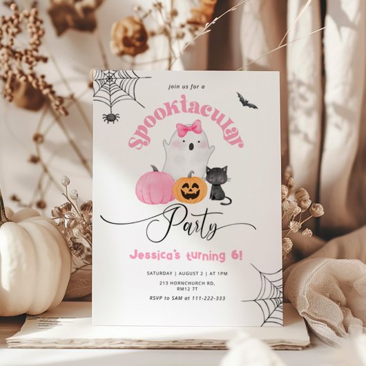 Spooktacular party meisje Halloween verjaardag Kaart