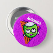 Spooktacular Personalized Zombie Button - purple (Voorkant /achterkant)