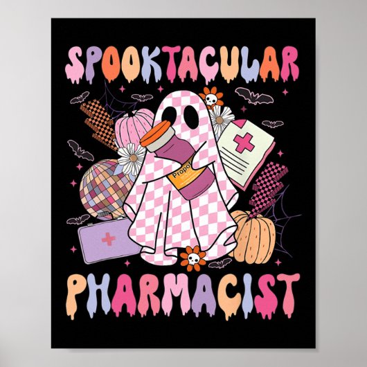 Spooktacular Pharmacist Pharmacy Week Spooky Ghost Poster (Voorkant)