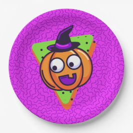 Spooktacular Pompoen Halloween Borden - Paars Papieren Bordje