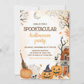 Spooktacular Pumpkin Halloween Party Kaart (Voorkant)