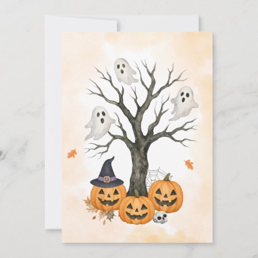 Spooktacular Pumpkin Halloween Party Kaart (Achterkant)