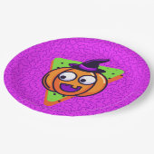 Spooktacular Pumpkin Halloween Plates - Purple Papieren Bordje (Gekanteld)