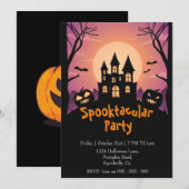 Spooktacular Pumpkin House Halloween Party Kaart (Voorkant / Achterkant)