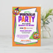 Spooktacular Pumpkins verjaardagsuitnodiging Kaart (Staand voorkant)