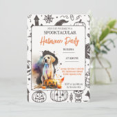 Spooktacular Puppy Halloween Party Uitnodigingen (Staand voorkant)