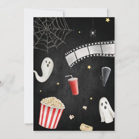 Spooktacular Scary Halloween Movie Night Party Kaart (Achterkant)