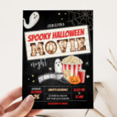 Spooktacular Scary Halloween Movie Night Party Kaart